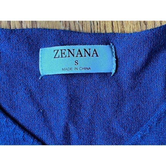 Women's Zenana Blue Long Sleeve Sweater/blouse top. Size Small. Cozy. Soft. - Picture 7 of 7